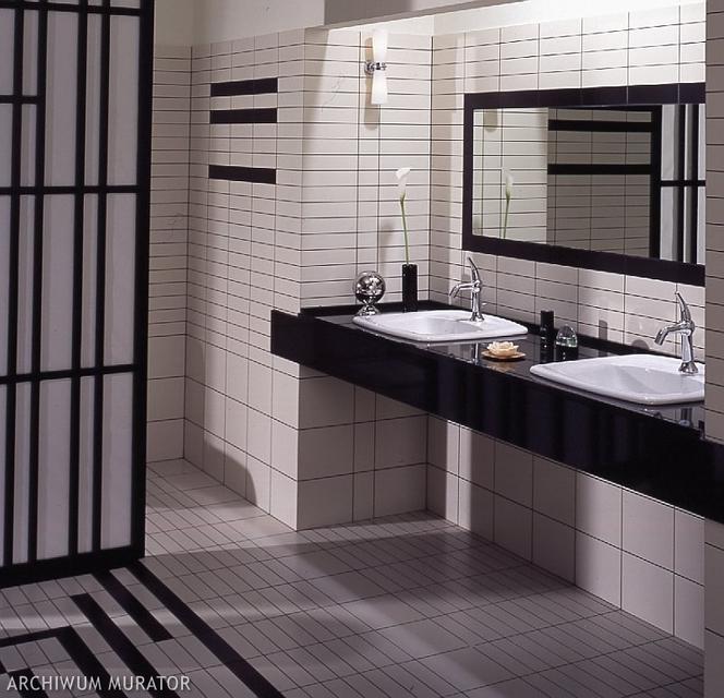 Ciekawa łazienka w stylu nowojorskiego art deco