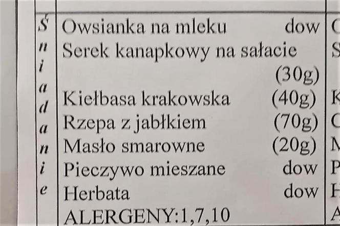 Takie posiłki podawane są kuracjuszom w sanatoriach