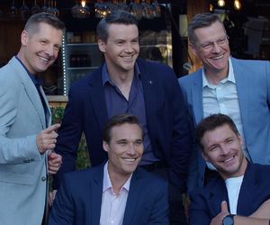 M jak miłość odc. 1887. Marcin (Mikołaj Roznerski), Olek (Maurycy Popiel), Piotrek (Marcin Mroczek), Paweł (Rafał Mroczek), Jakub Karski (Krzysztof Kwiatkowski)