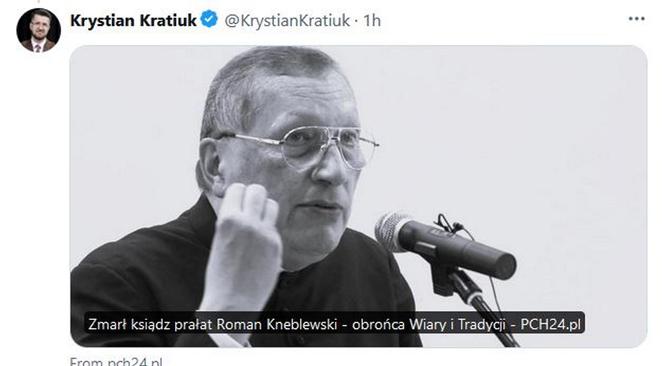 Nie żyje ksiądz Roman Kneblewski. Nazywany był kapelanem narodowców