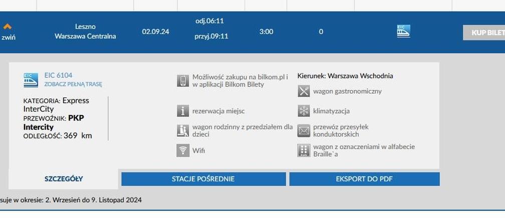 Bezpośredni pociąg  z Leszna do Warszawy już od września! Znamy rozkład jazdy