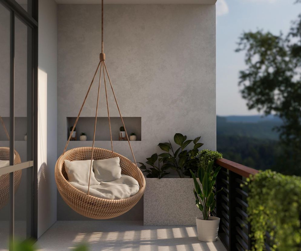 Balkon urządzony w duchu minimalizmu. Elegancka prostota trenduje w 2025