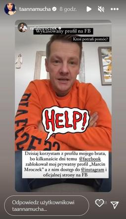 Marcin Mroczek (Piotrek z M jak miłość) na profilu Anny Muchy na Instagramie