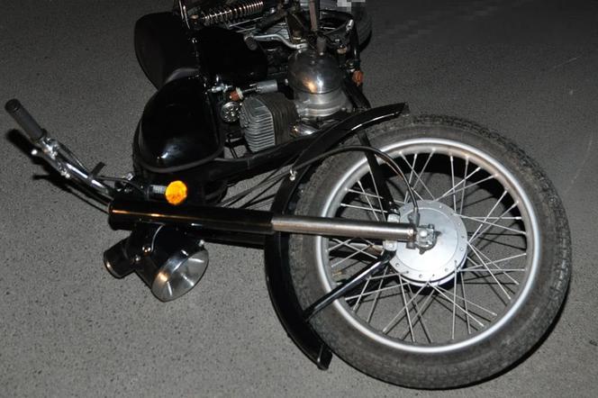 Pijany motocyklista bez kasku skończył przejażdżkę w szpitalu
