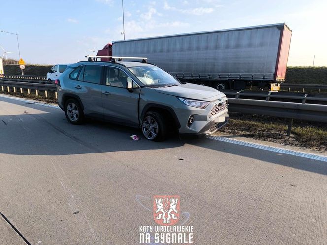 21.03.2025 - wypadek na autostradzie A4 pod Wrocławiem