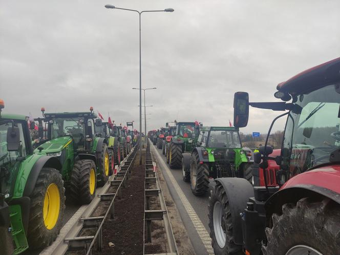 Protest rolników w Elblągu na S7