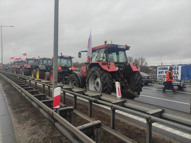 Protest rolników w Elblągu na S7