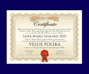 Dyplom Lider Rynku Stolarki 2025 dla VELUX