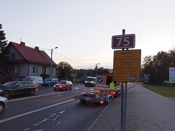 Remont drogi krajowje 75 w Brzesku