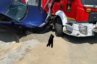 Wypadek wozu strażackiego OSP Dąbrowa