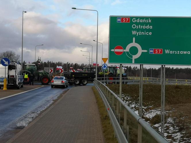 Protest rolników na Warmii i Mazurach