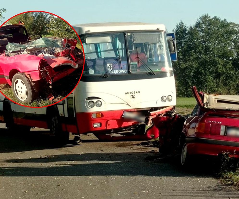 Zderzenie osobówki z autobusem przewożącym dzieci! Na miejscu śmigłowiec LPR