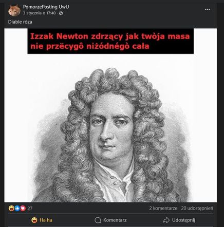 Mem ze strony FB PomorzePosting UwU