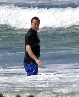 David Cameron na plaży