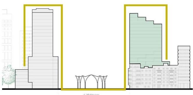 Mickiewicza 15 a w Łodzi - Układ urbanistyczny zabudowy