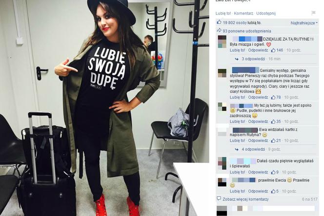 Ewa Farna na Facebooku: Lubię swoją dupę! 