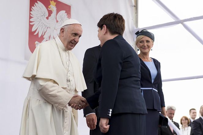 Powitanie papieża Franciszka na lotnisku w Balicach, 27.07.2016 r.