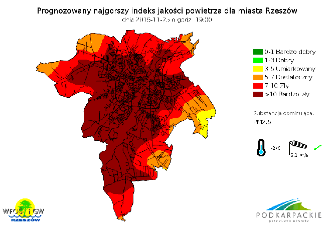 Jakość powietrza w Rzeszowie jest bardzo zła