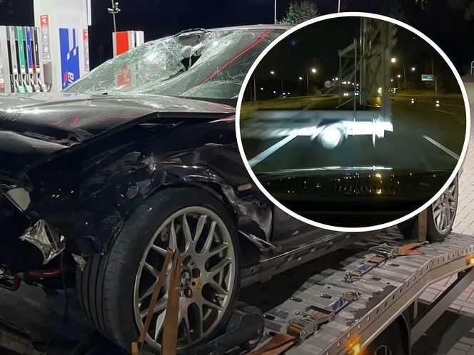 Wypadek na autostradzie A4. Samochód zderzył się z nieoświetloną przyczepką