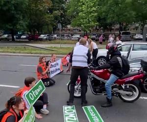 Gazem i gaśnicą w aktywistów. Kierowcy dostali furii. Blokada Czerniakowskiej wymknęła się spod kontroli