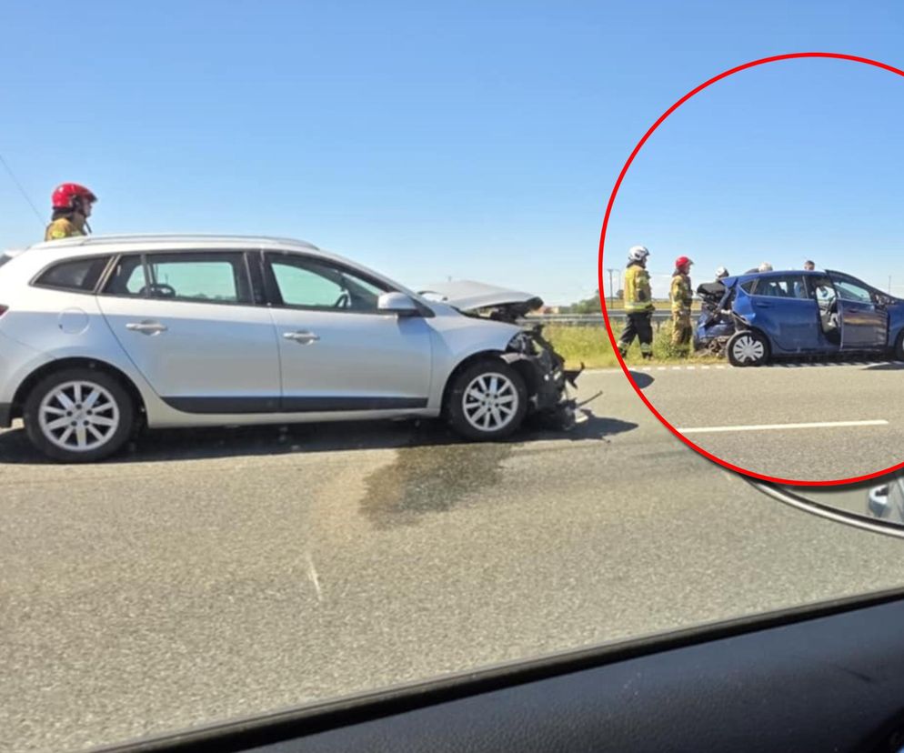 Zderzenie dwóch aut na S5 w Żninie! Trzy osoby trafiły do szpitala [ZDJĘCIA]