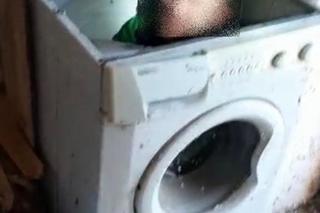 Przed policją schował się w pralce
