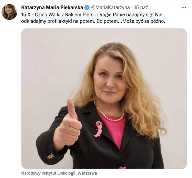 Katarzyna Piekarska. Boje się powrotu raka