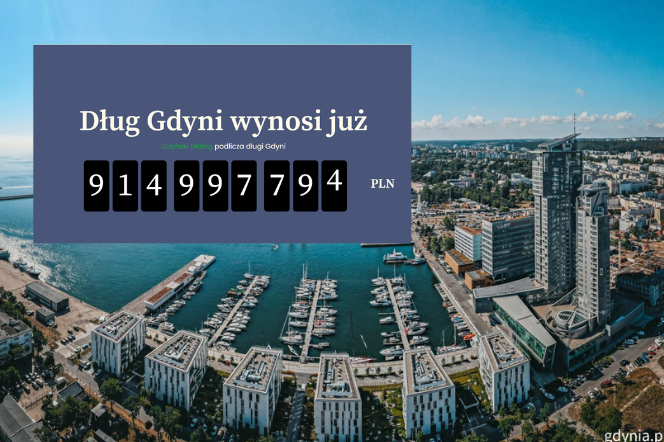 Powstał licznik zadłużenia Gdyni. Miasto tonie w długach - komentują społecznicy 