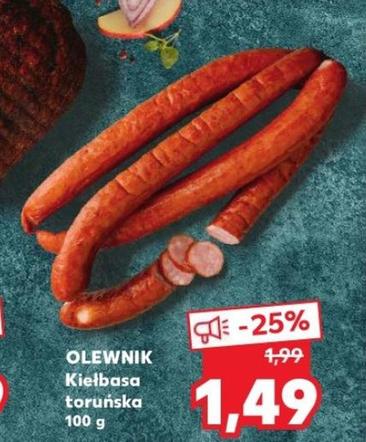  Kiełbasa toruńska Olewnik w cenie 1,49 zł/100 g