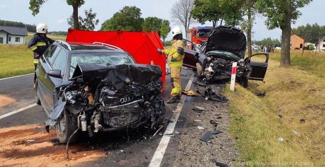 Tragiczny wypadek na DK 42. Zginęły dwie osoby. Wśród rannych są dzieci