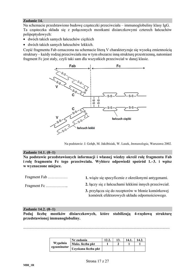 ARKUSZE CKE - Matura biologia 2019