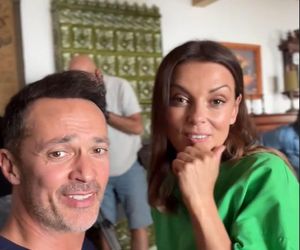 Barwy szczęścia na planie. Kasia (Katarzyna Glinka), Mariusz (Rafał Cieszyński)