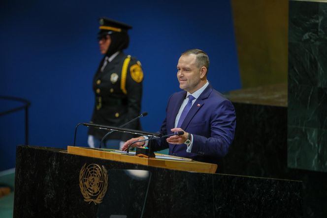 Prezydent RP Karol Nawrocki podczas 80. sesji ONZ w USA