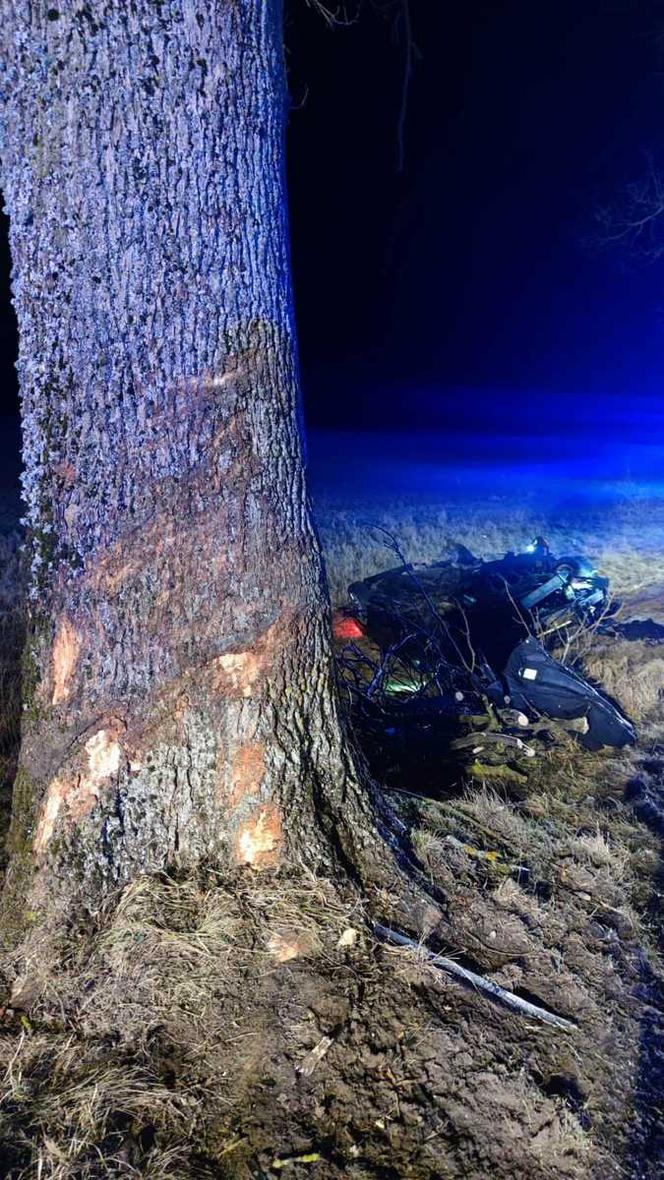 Tragiczny wypadek Radosze - Drogosze. Samochód uderzył w drzewo. Kierowca nie żyje