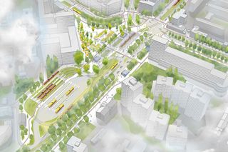 Wizualizacja okolic stacji metra M3 Rondo Wiatraczna