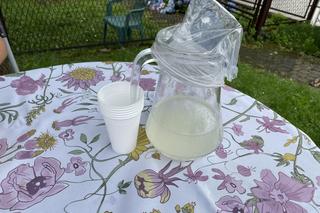 Przy ul. Paderewskiego w Nowym Sączu Weronika sprzedaje babeczki i lemoniadę 