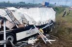 Wypadek na autostradzie A1 w Dobieszowicach na Śląsku