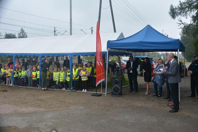 Akcja profilaktyczna "Bezpieczny przejazd" w Koszewnicy w gminie Kotuń w 2021 roku