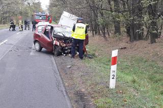 ŚMIERĆ na drodze w Łódzkiem. Kierowca seicento WBIŁ się w TIRA