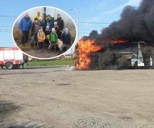 Spłonął autobus 15-osobowej rodziny zastępczej z Zabrza. Jest szczęśliwy finał