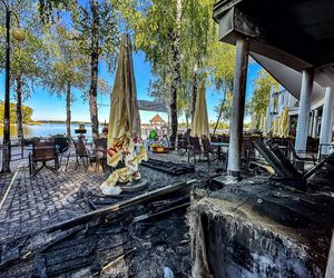 Pożar restauracji w Ostródzie. Sandacza jadł tu niedawno Karol Nawrocki