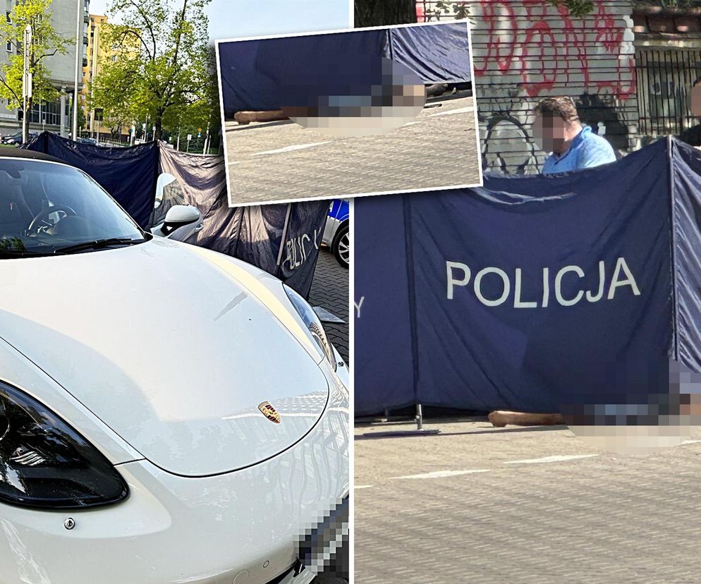  Makabra na Ochocie. Zwłoki w luksusowym białym Porsche. Na miejscu prokurator