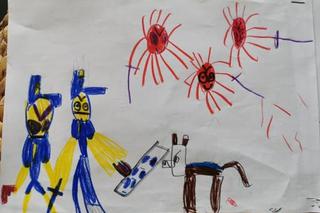 Praca 6-letniego Michała Policja walczy z pandemią