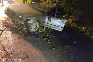 Podkarpackie. BMW wypadło z drogi [ZDJĘCIA]