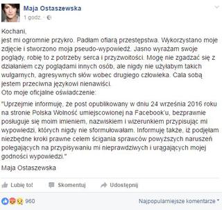 Maja Ostaszewska padła ofiarą przestępstwa?