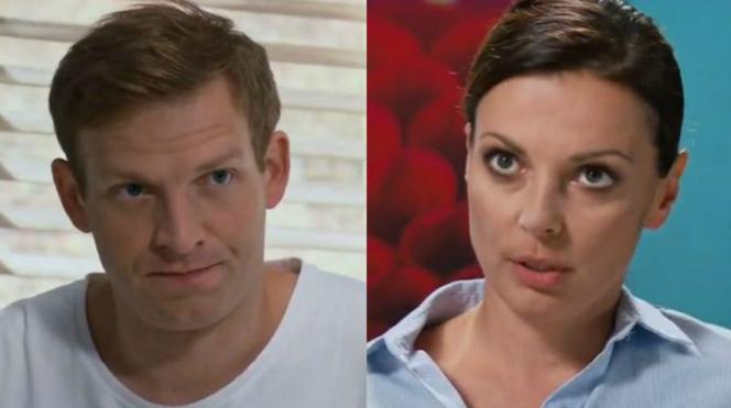 Barwy szczęścia, odcinek 1932. Kasia (Katarzyna Glinka), Łukasz (Michał Rolnicki)