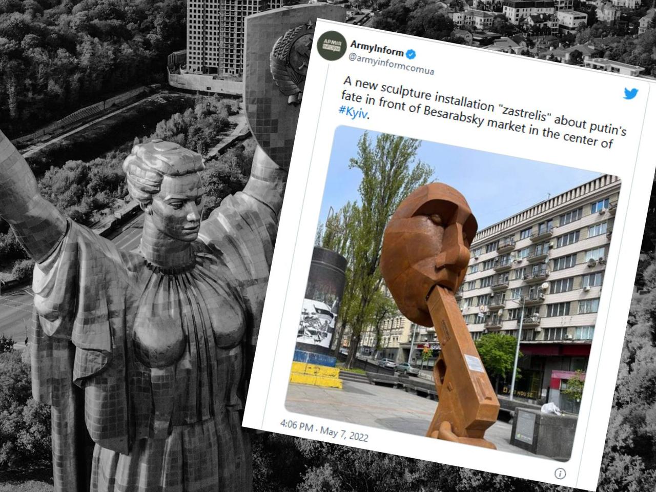 Szokujący pomnik Putina w centrum Kijowa! [ZDJĘCIA, WIDEO]