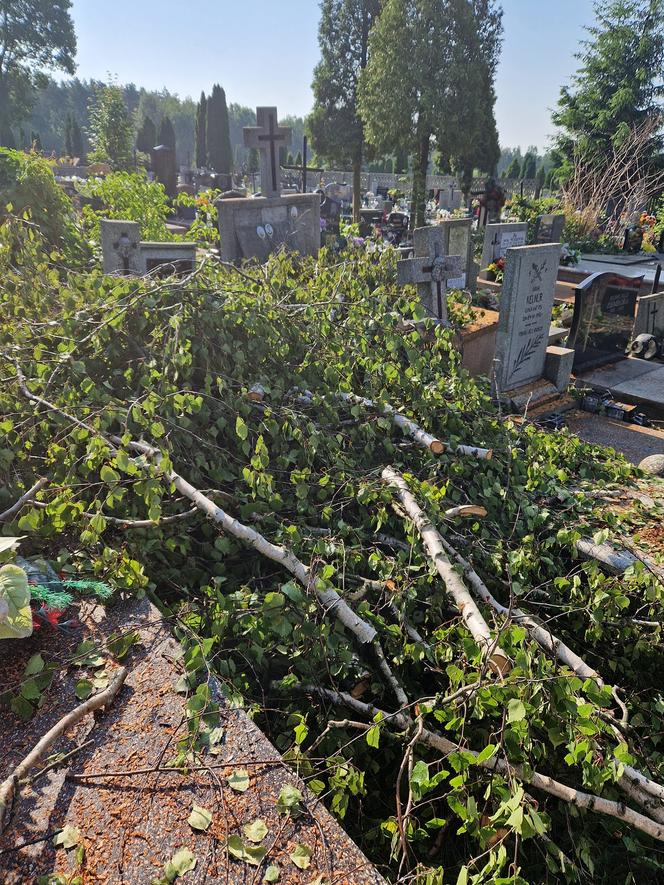 Jak po przejściu huraganu! Taki widok na cmentarzu przy Radomskiej
