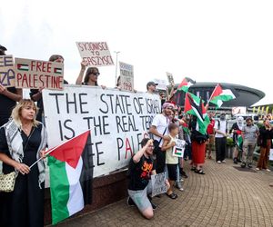 Protesty przed Polska - Izrael na Eurobasket 2025