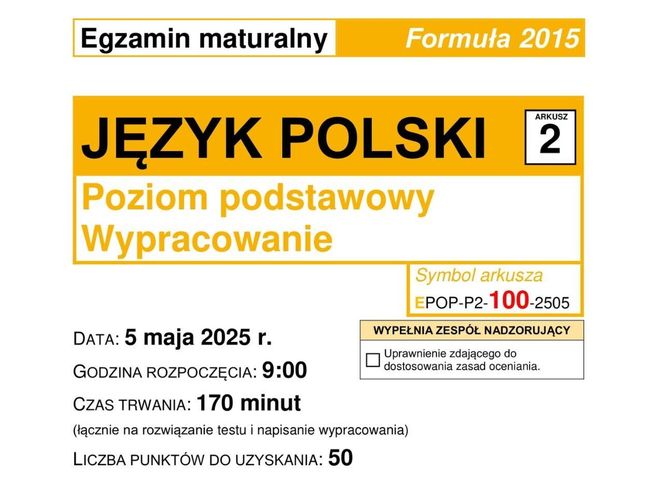 Matura 2025 - język polski